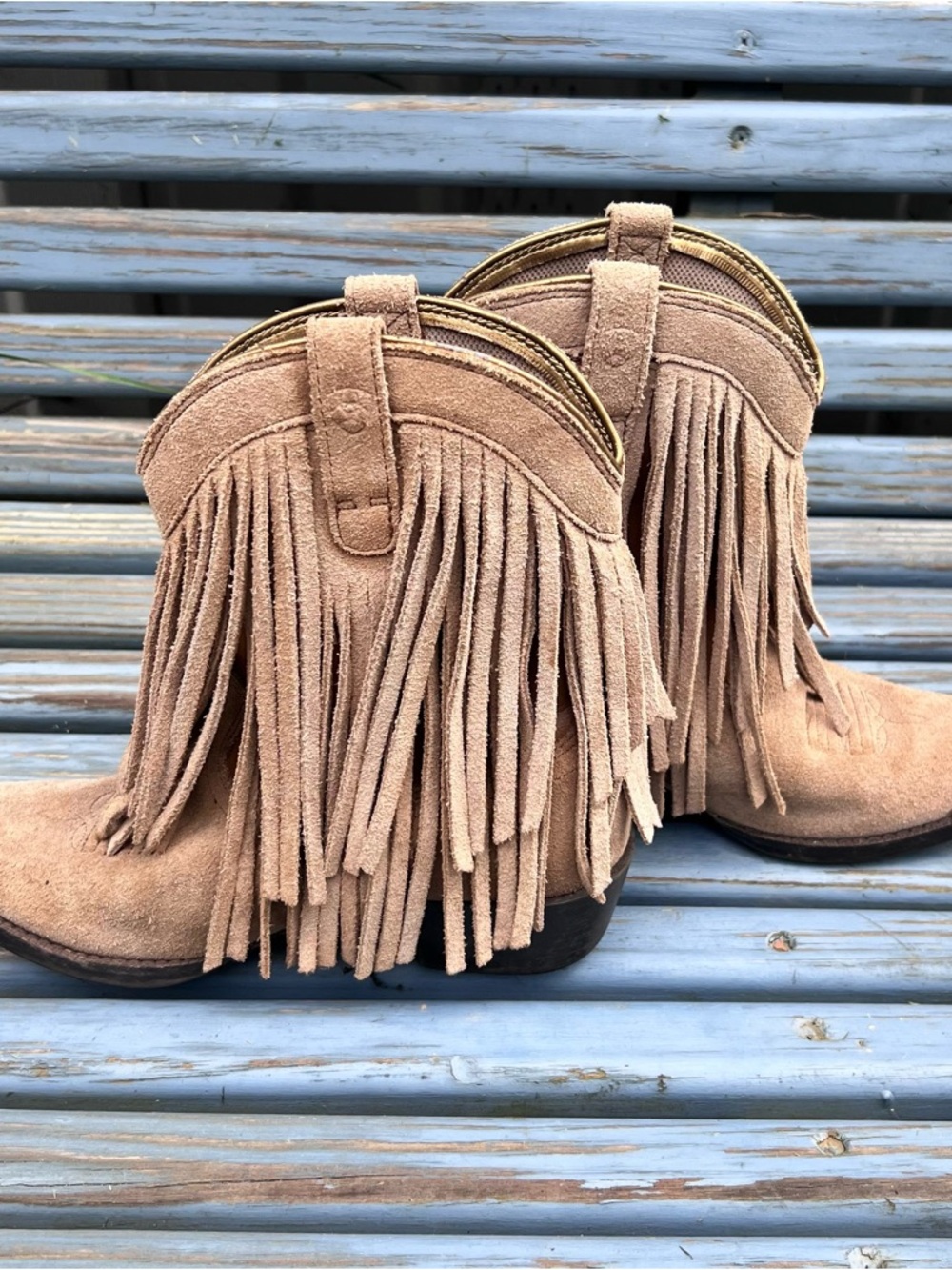 Ariat Girls Tassel Leather Cowboy Boots - Picture 4 of 9